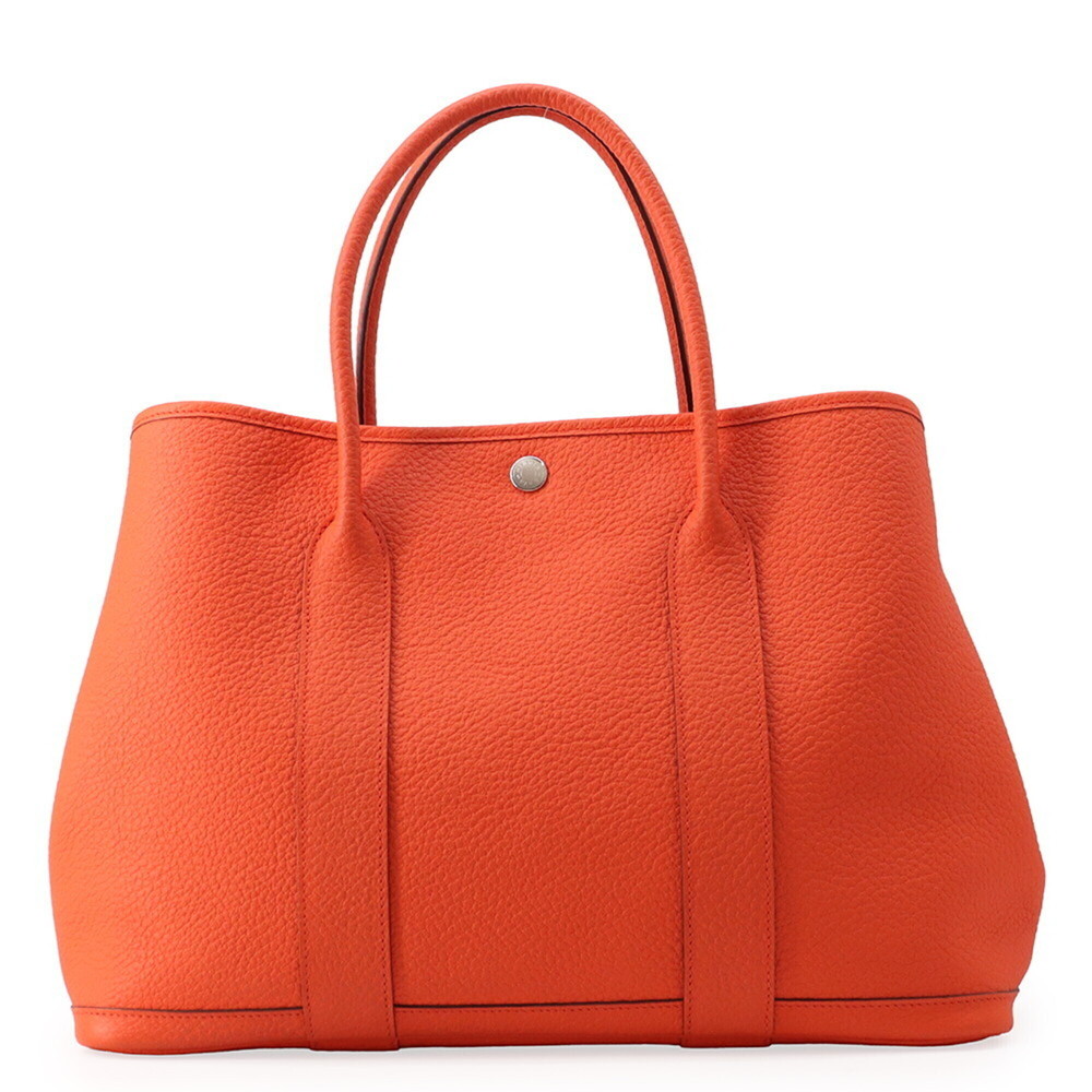 Hermes Garden PM Tote Bag, Buckle Workshop Orange Poppy, Country X Stamp, Gar...